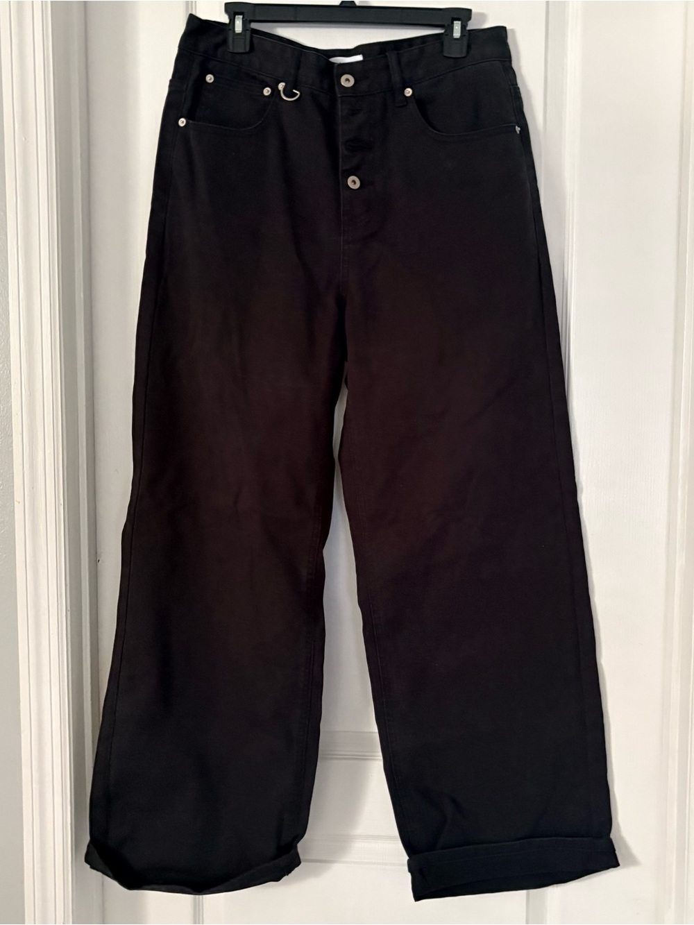 BERLINC Men's Black Wide-Leg Streetwear  Jeans
